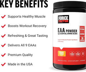 FORCE FACTOR - Force Factor Essential Amino Acids 30 Servicios Orange Mango 294Gr. - The Red Vitamin MX - Suplementos Alimenticios - {{ shop.shopifyCountryName }}