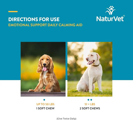 NATURVET - NaturVet Emotional Support Daily Calming Aid Dog 120 Masticables - The Red Vitamin MX - Relajantes Para Perros - {{ shop.shopifyCountryName }}