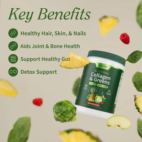 SNAP - Snap Super Greens Powder with Collagen 30 Servicios 321Gr. - The Red Vitamin MX - Suplementos Alimenticios - {{ shop.shopifyCountryName }}