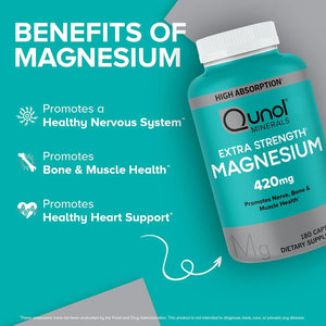 QUNOL - Qunol Magnesium 420Mg. 180 Capsulas - The Red Vitamin MX - Suplementos Alimenticios - {{ shop.shopifyCountryName }}