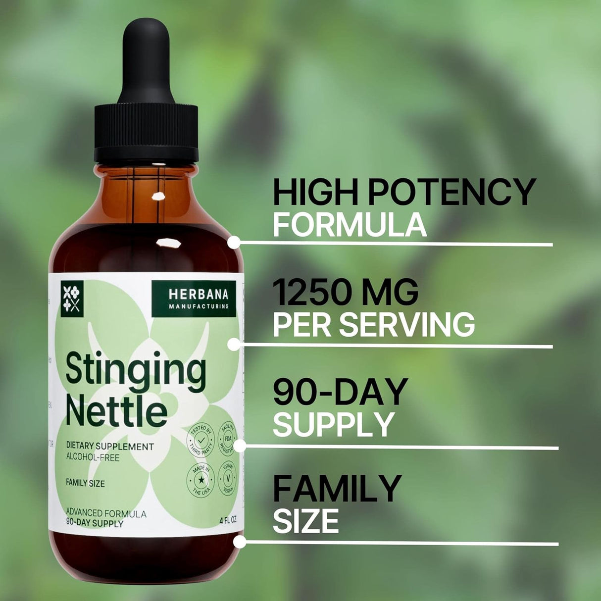 HERBANA - HERBANA Stinging Nettle Leaf and Root 4 Fl.Oz. - The Red Vitamin MX - Suplementos Alimenticios - {{ shop.shopifyCountryName }}