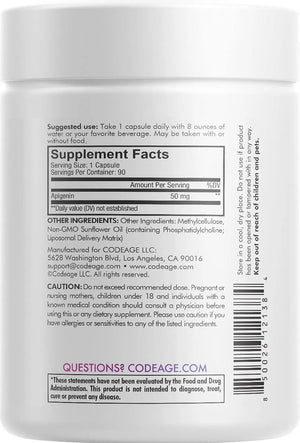 CODEAGE - Codeage Liposomal Apigenin 90 Capsulas - The Red Vitamin MX - Suplementos Alimenticios - {{ shop.shopifyCountryName }}