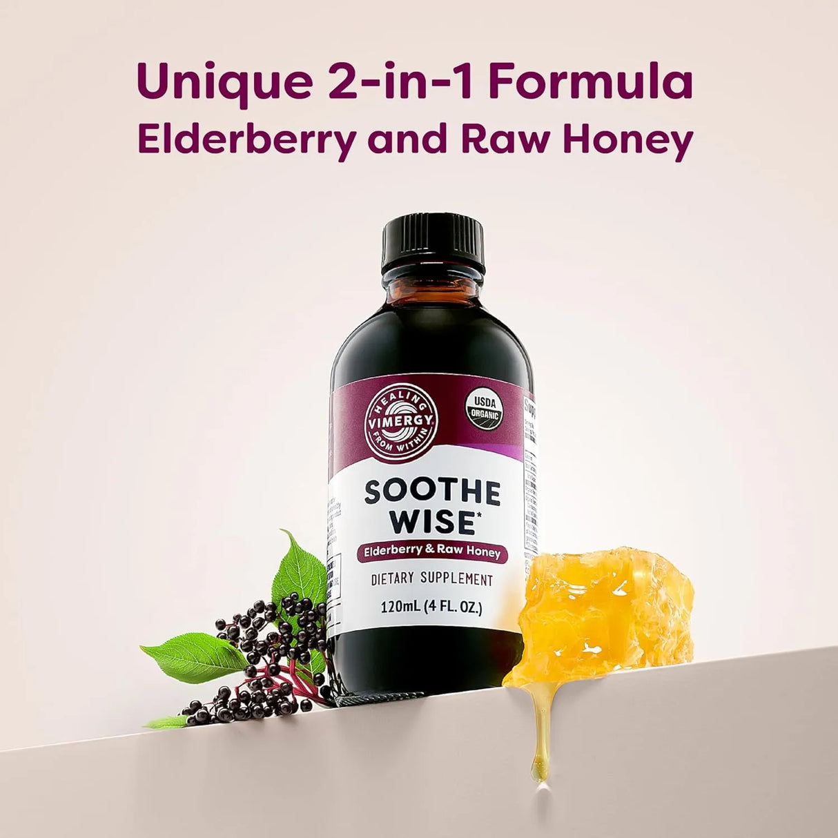 VIMERGY - Vimergy Soothe Wise Immune Support with Elderberry Syrup 120Ml. - The Red Vitamin MX - Suplementos Alimenticios - {{ shop.shopifyCountryName }}