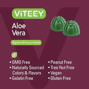 Viteey Aloe Vera Supplement Gummies 50Mg. 60 Gomitas 2 Pack