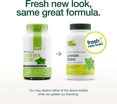 FRESH NUTRITION - Fresh Nutrition Lemon Balm Extract 90 Capsulas - The Red Vitamin MX - Suplementos Alimenticios - {{ shop.shopifyCountryName }}