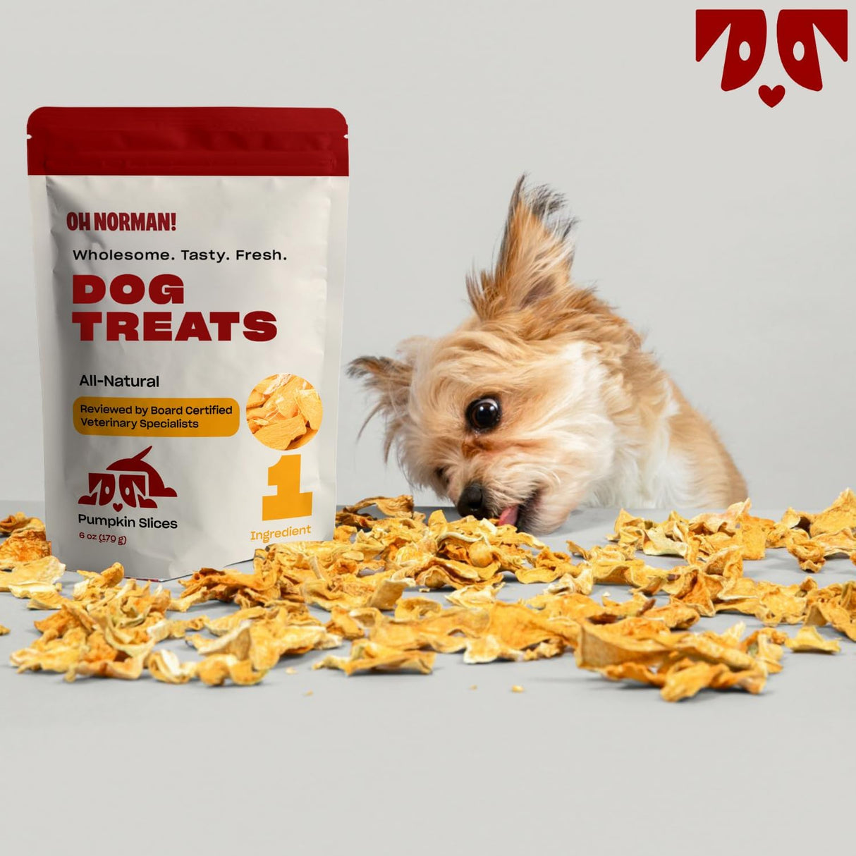 OH NORMAN! Single Ingredient Pumpkin Dog Treats by Kaley Cuoco 170Gr.