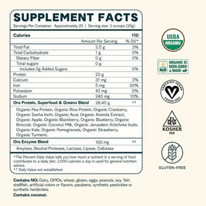 ORA ORGANIC - Ora Organic Vegan Protein Powder Unflavored 20 Servicios 594Gr. - The Red Vitamin MX - Suplementos Alimenticios - {{ shop.shopifyCountryName }}