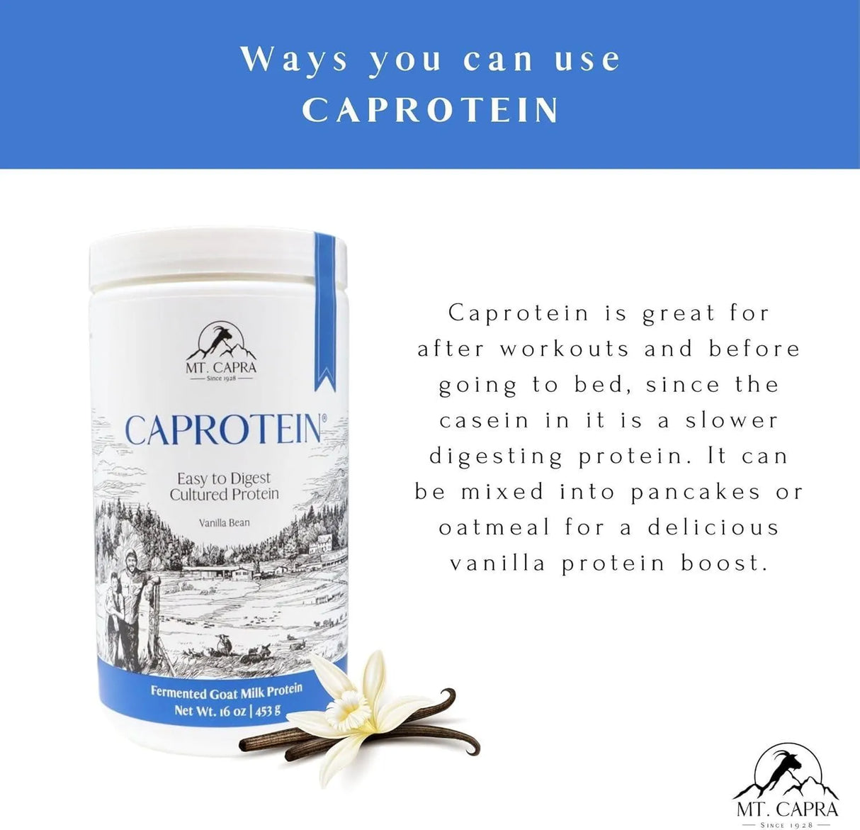 MT. CAPRA - MT. CAPRA Caprotein Casein Protein Concentrate 453Gr. - The Red Vitamin MX - Suplementos Alimenticios - {{ shop.shopifyCountryName }}