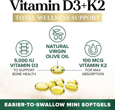 NATURE'S NUTRITION - Nature's Nutrition Vitamin D3 K2 240 Capsulas Blandas - The Red Vitamin MX - Suplementos Alimenticios - {{ shop.shopifyCountryName }}
