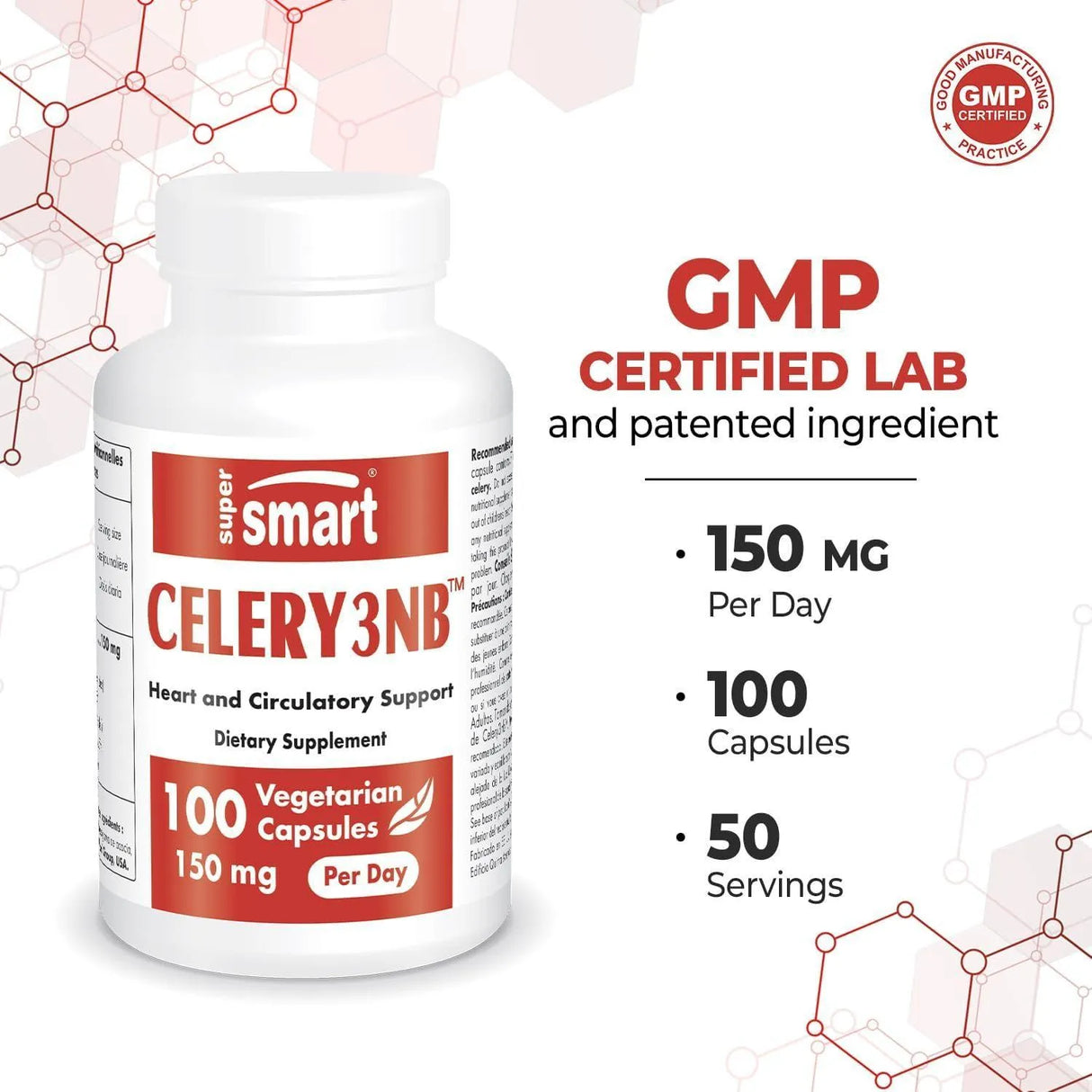 SUPER SMART - Supersmart Celery3nb 150Mg. 100 Capsulas - The Red Vitamin MX - Suplementos Alimenticios - {{ shop.shopifyCountryName }}