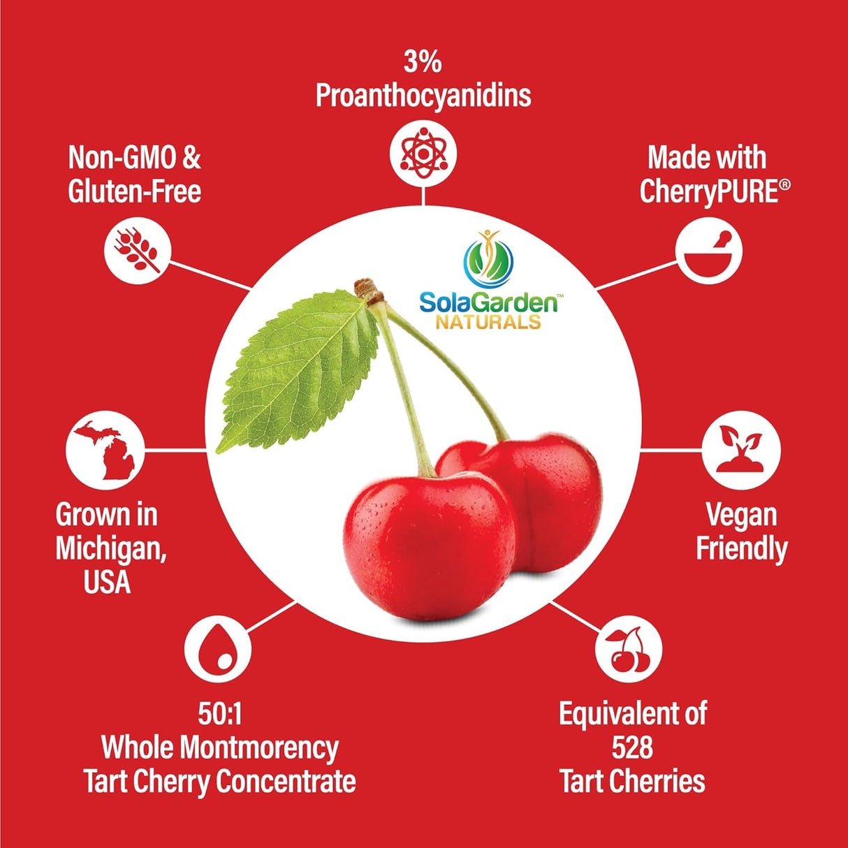 LifeGarden Naturals Super Strength CherryPURE Tart Cherry 60 Capsulas