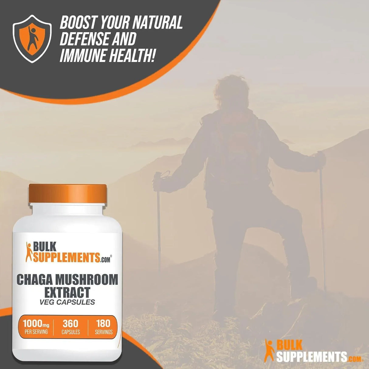 BULK SUPPLEMENTS - Bulk Supplements Chaga Mushroom Extract 360 Capsulas - The Red Vitamin MX - Suplementos Alimenticios - {{ shop.shopifyCountryName }}