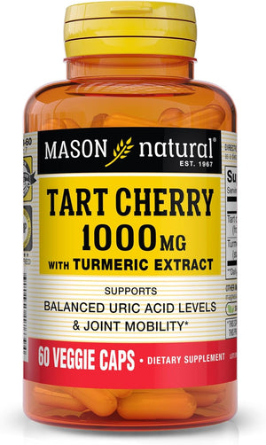 MASON NATURAL Tart Cherry Extract 1000Mg. with Standardized Turmeric 60 Capsulas