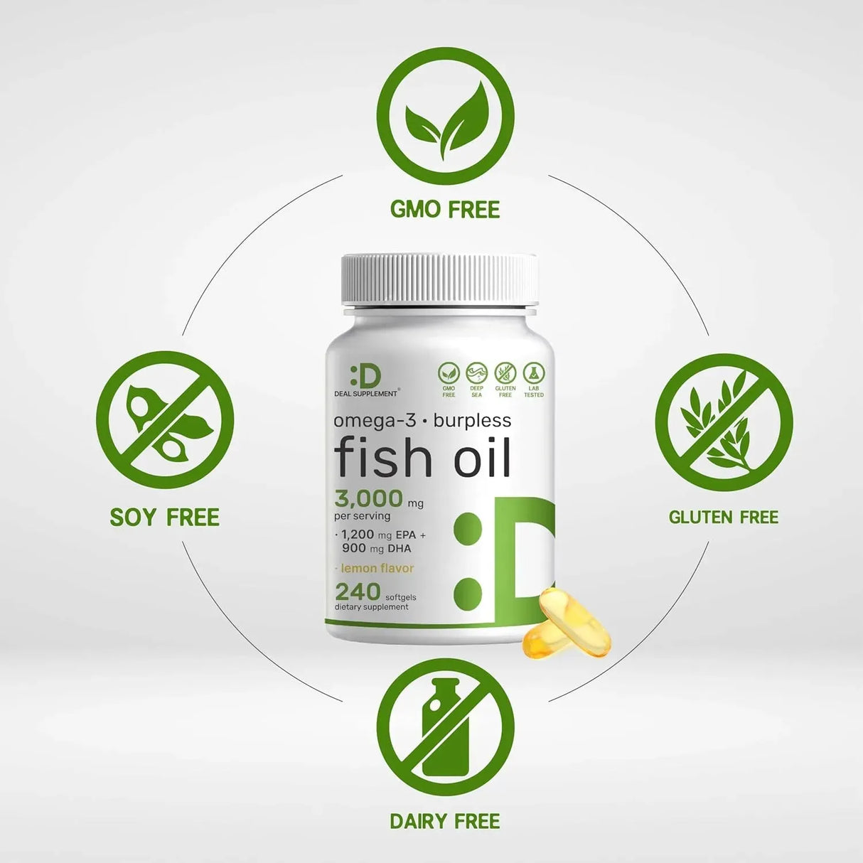 DEAL SUPPLEMENT - DEAL SUPPLEMENT Omega 3 Fish Oil 3,000Mg. 240 Capsulas Blandas - The Red Vitamin MX - Suplementos Alimenticios - {{ shop.shopifyCountryName }}