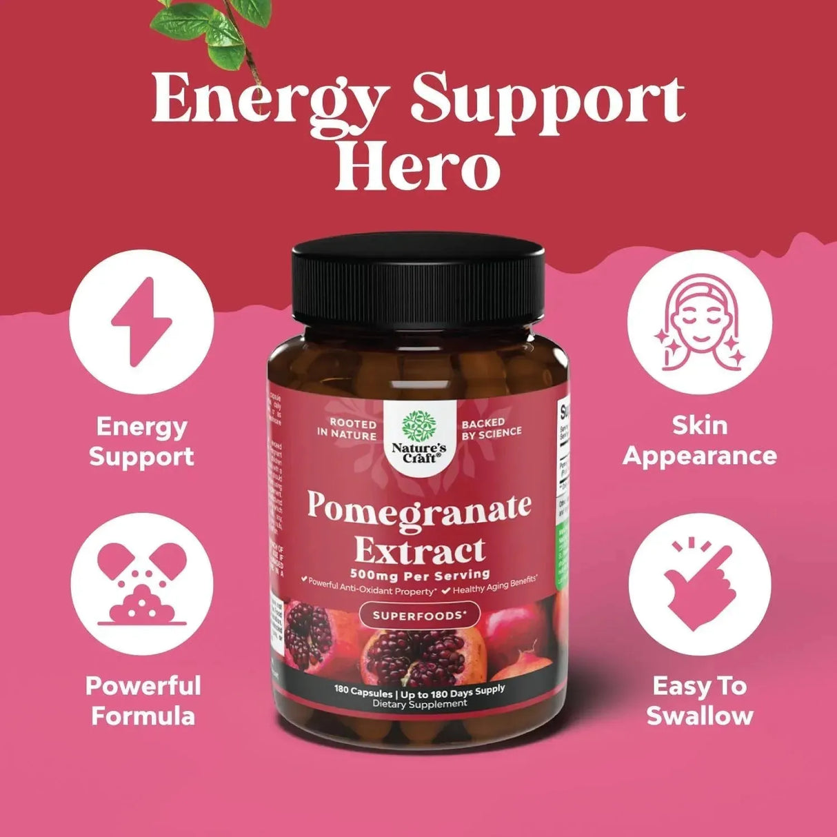 NATURES CRAFT - Natures Craft Advanced Antioxidant Superfood Pomegranate 180 Capsulas - The Red Vitamin MX - Suplementos Alimenticios - {{ shop.shopifyCountryName }}