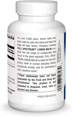 PLANETARY HERBALS - Planetary Herbals Lemon Balm Full Spectrum 500Mg. 120 Capsulas - The Red Vitamin MX - Suplementos Alimenticios - {{ shop.shopifyCountryName }}