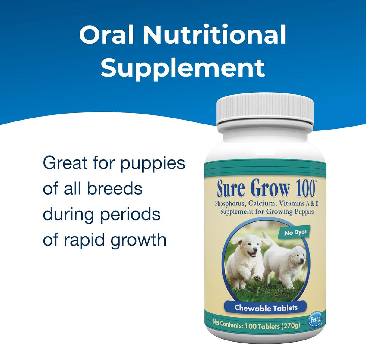 PetAg Sure Grow 100 100 Tabletas Masticables