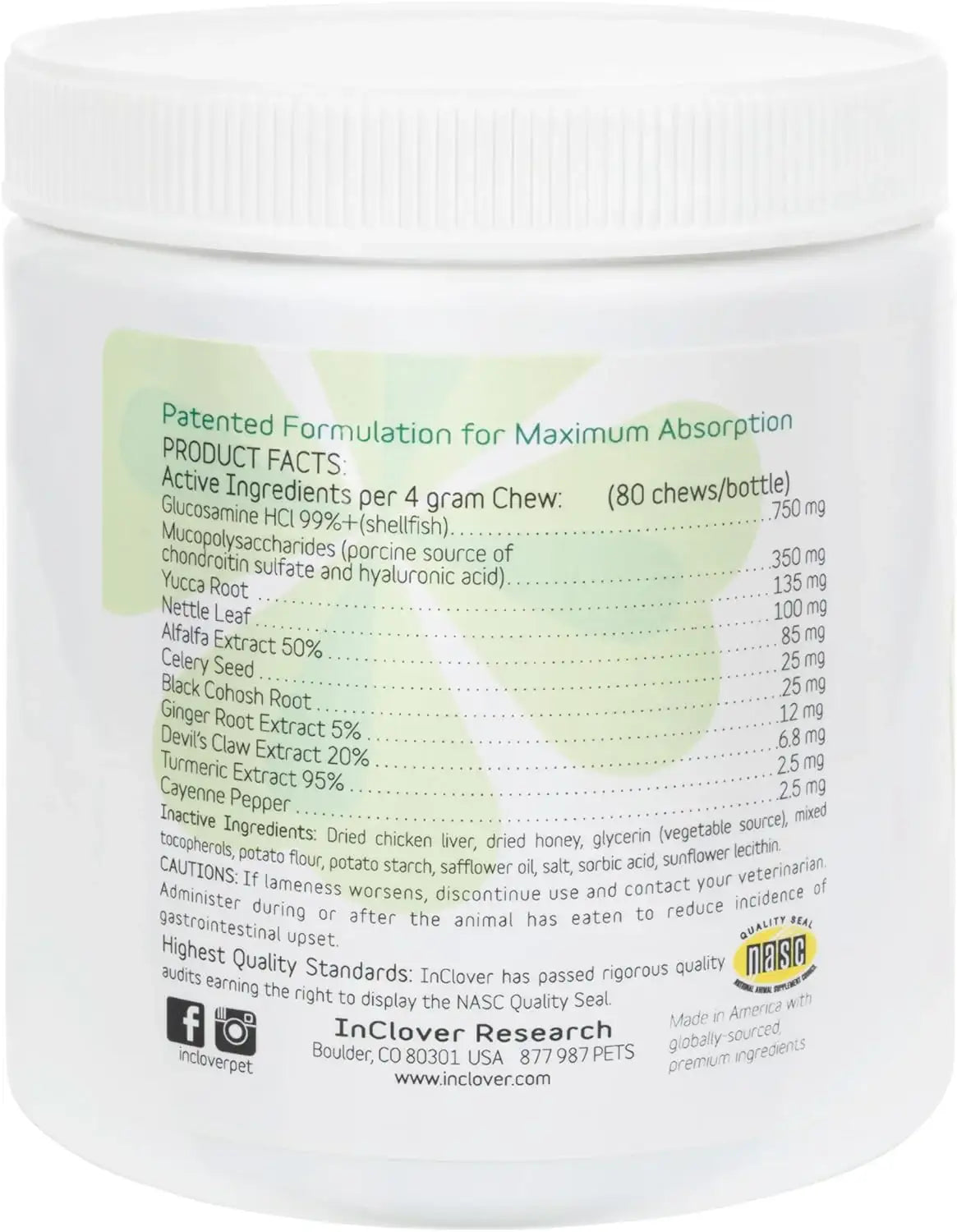 IN CLOVER - In Clover Hip and Joint Supplement for Large Dogs 70 Pounds and Up 80 Masticables - The Red Vitamin MX - Cuidado De Cadera Y Articulaciones Para Perros - {{ shop.shopifyCountryName }}