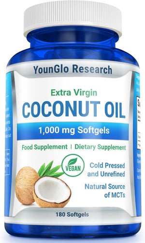 YounGlo Research Coconut Oil 1000Mg. 180 Capsulas Blandas