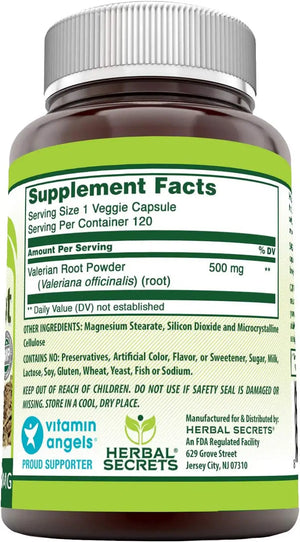 HERBAL SECRETS - Herbal Secrets Valerian Root 500Mg. 120 Capsulas - The Red Vitamin MX - Suplementos Alimenticios - {{ shop.shopifyCountryName }}