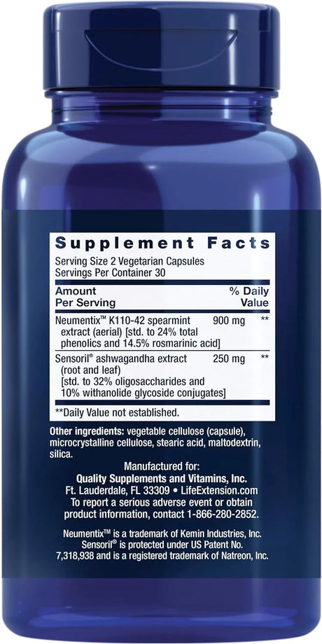 LIFE EXTENSION - Life Extension Ashwagandha Plus Calm & Focus 60 Capsulas - The Red Vitamin MX - Suplementos Alimenticios - {{ shop.shopifyCountryName }}