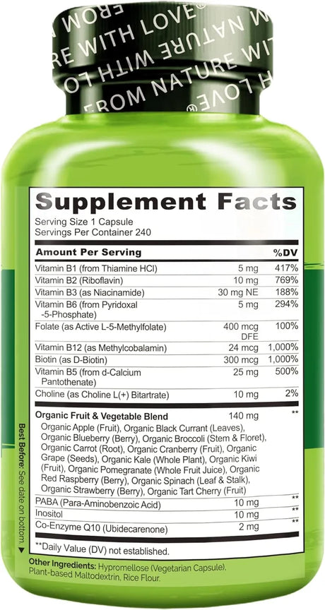 NATURELO - NATURELO Vitamin B Complex 240 Capsulas - The Red Vitamin MX - Suplementos Alimenticios - {{ shop.shopifyCountryName }}