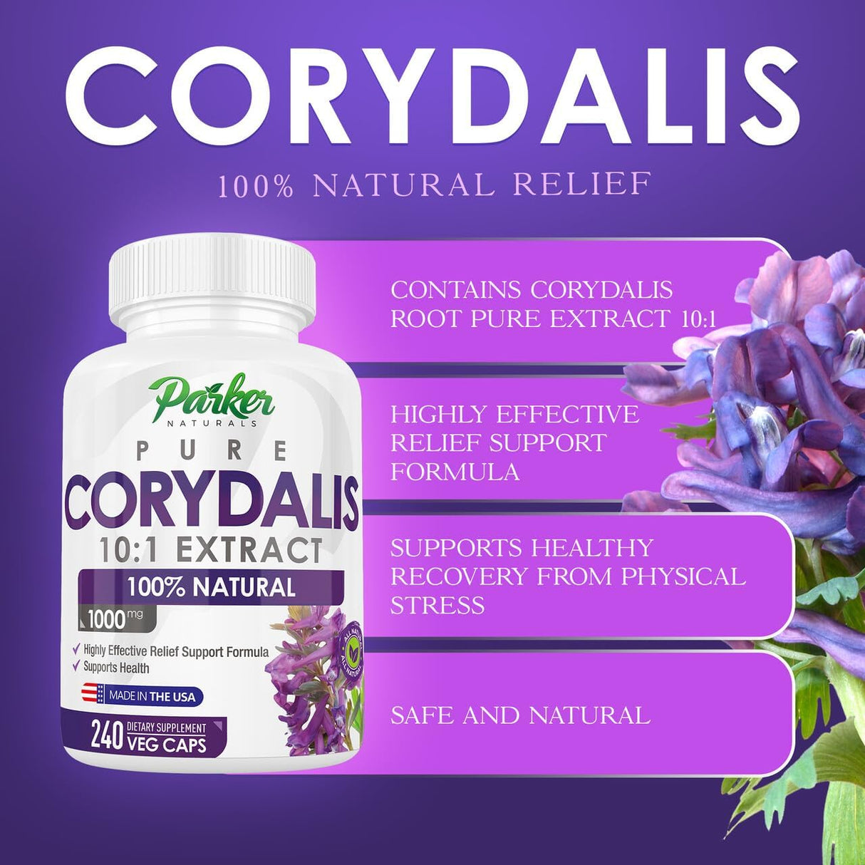 Parker Naturals Pure Corydalis 1000Mg. 240 Capsulas