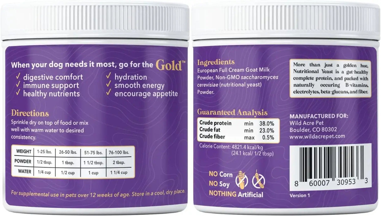 WILD ACRE - Wild Acre Goat Milk Powder for Dogs 198Gr. - The Red Vitamin MX - Sustitutos De Leche Para Perros - {{ shop.shopifyCountryName }}