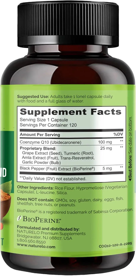NATURELO - NATURELO Whole Food CoQ10 with Heart Health Blend 120 Capsulas - The Red Vitamin MX - Suplementos Alimenticios - {{ shop.shopifyCountryName }}
