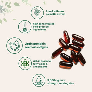 MICRO INGREDIENTS - Micro Ingredients Pumpkin Seed Oil with Saw Palmetto, 3,000Mg. 300 Capsulas Blandas - The Red Vitamin MX - Suplementos Alimenticios - {{ shop.shopifyCountryName }}