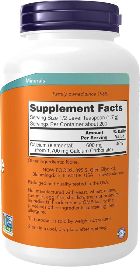 NOW SUPPLEMENTS - NOW Supplements Calcium Carbonate Powder 340Gr. - The Red Vitamin MX - Suplementos Alimenticios - {{ shop.shopifyCountryName }}