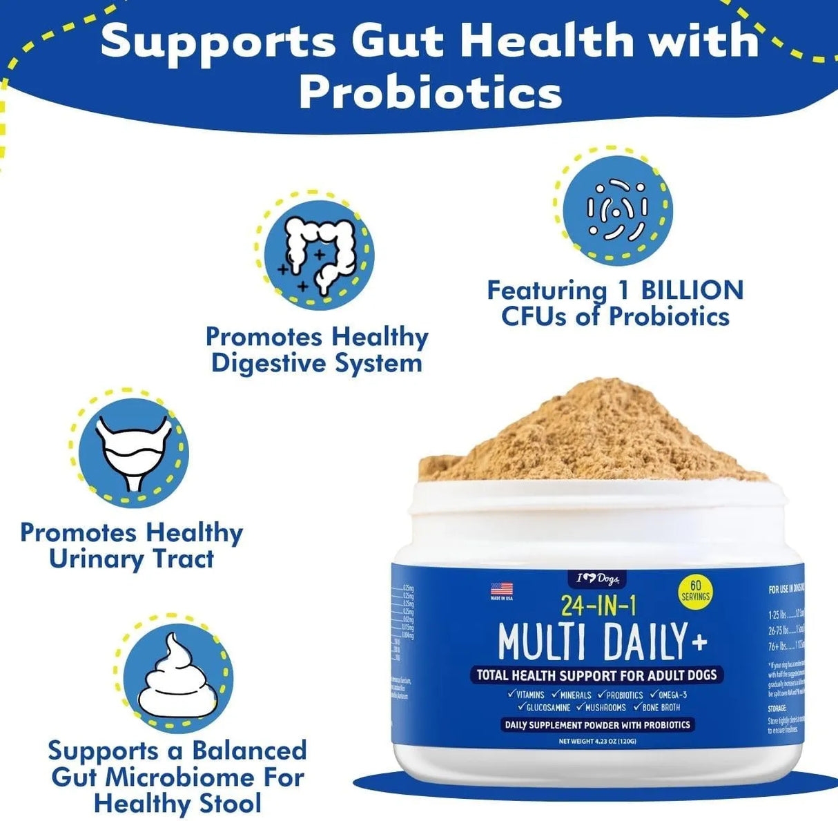 IHEARTDOGS - iHeartDogs 24-in-1 Adult Dog Multivitamin 60 Servicios 120Gr. - The Red Vitamin MX - Multivitamínicos Para Perros - {{ shop.shopifyCountryName }}