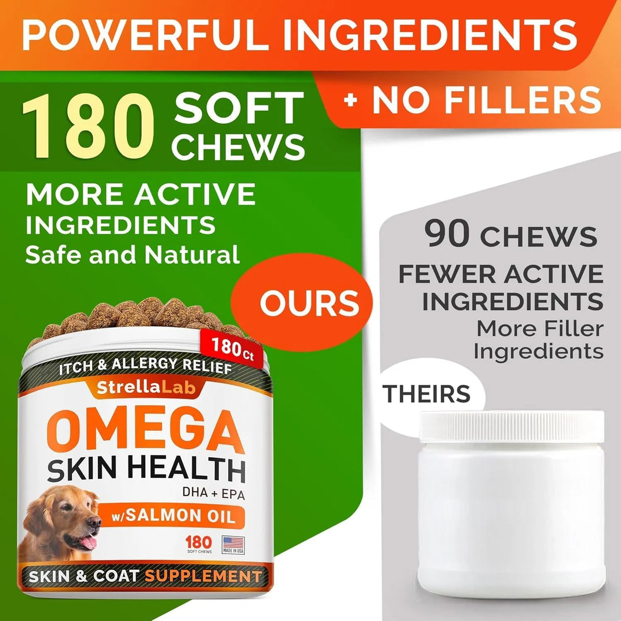 STRELLALAB - StrellaLab Omega 3 for Dogs 180 Masticables - The Red Vitamin MX - Aceite De Pescado Para Perros - {{ shop.shopifyCountryName }}