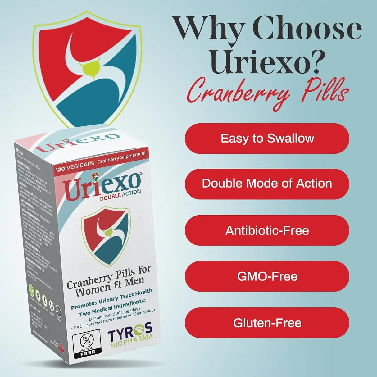 URIEXO - Uriexo Double Action Cranberry Capsules Urinary Tract 120 Capsulas - The Red Vitamin MX - Suplementos Alimenticios - {{ shop.shopifyCountryName }}