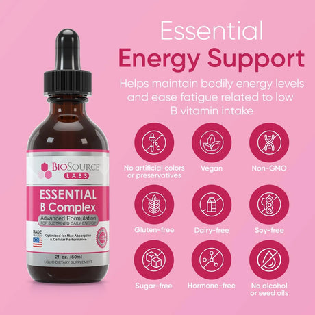 BIOSOURCE LABS - BioSource Labs Essential B Complex 2 Fl.Oz. - The Red Vitamin MX - Suplementos Alimenticios - {{ shop.shopifyCountryName }}