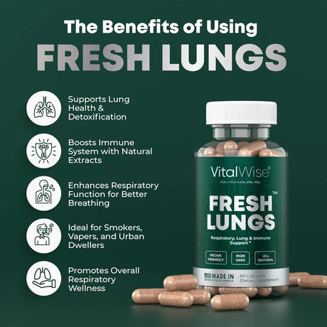 VITALWISE - VitalWise Fresh Lungs Lung Detox and Cleanse 60 Capsulas - The Red Vitamin MX - Suplementos Alimenticios - {{ shop.shopifyCountryName }}