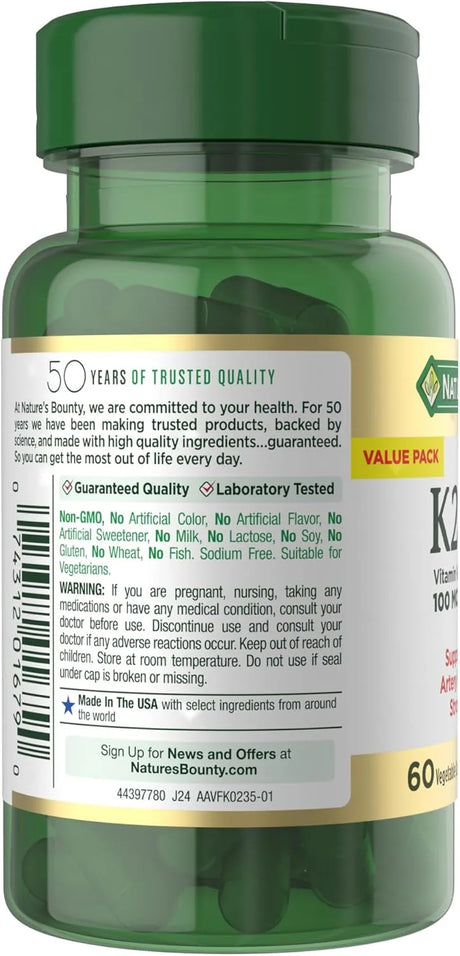 NATURE'S BOUNTY - Nature's Bounty Vitamin D3 K2 60 Capsulas - The Red Vitamin MX - Suplementos Alimenticios - {{ shop.shopifyCountryName }}