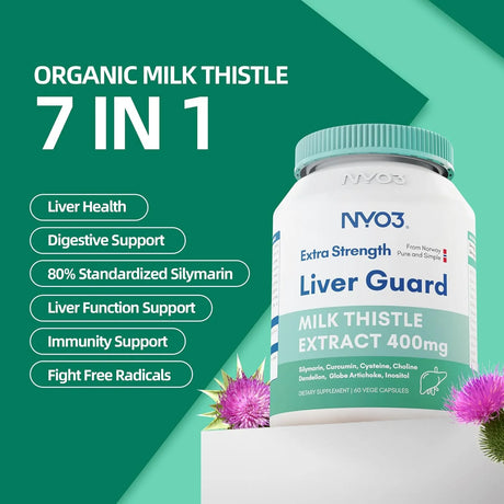 NYO3 - NYO3 Milk Thistle Liver Detox 400Mg. 60 Capsulas - The Red Vitamin MX - Suplementos Alimenticios - {{ shop.shopifyCountryName }}