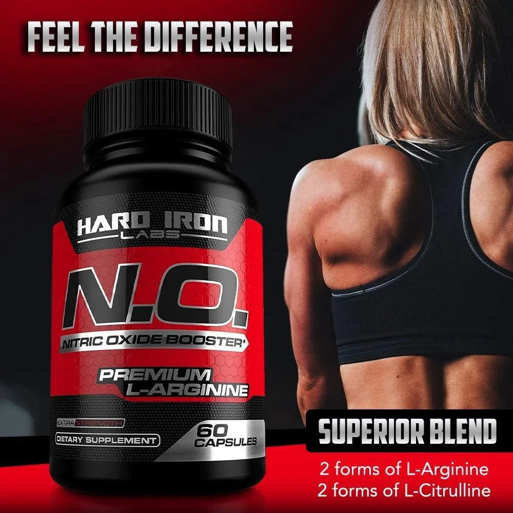 HARD IRON LABS - Hard Iron Labs N.O. Nitric Oxide Booster with L-Arginine, L-Citrulline, Beta Alanine, AAKG 60 Capsulas - The Red Vitamin MX - Suplementos Alimenticios - {{ shop.shopifyCountryName }}