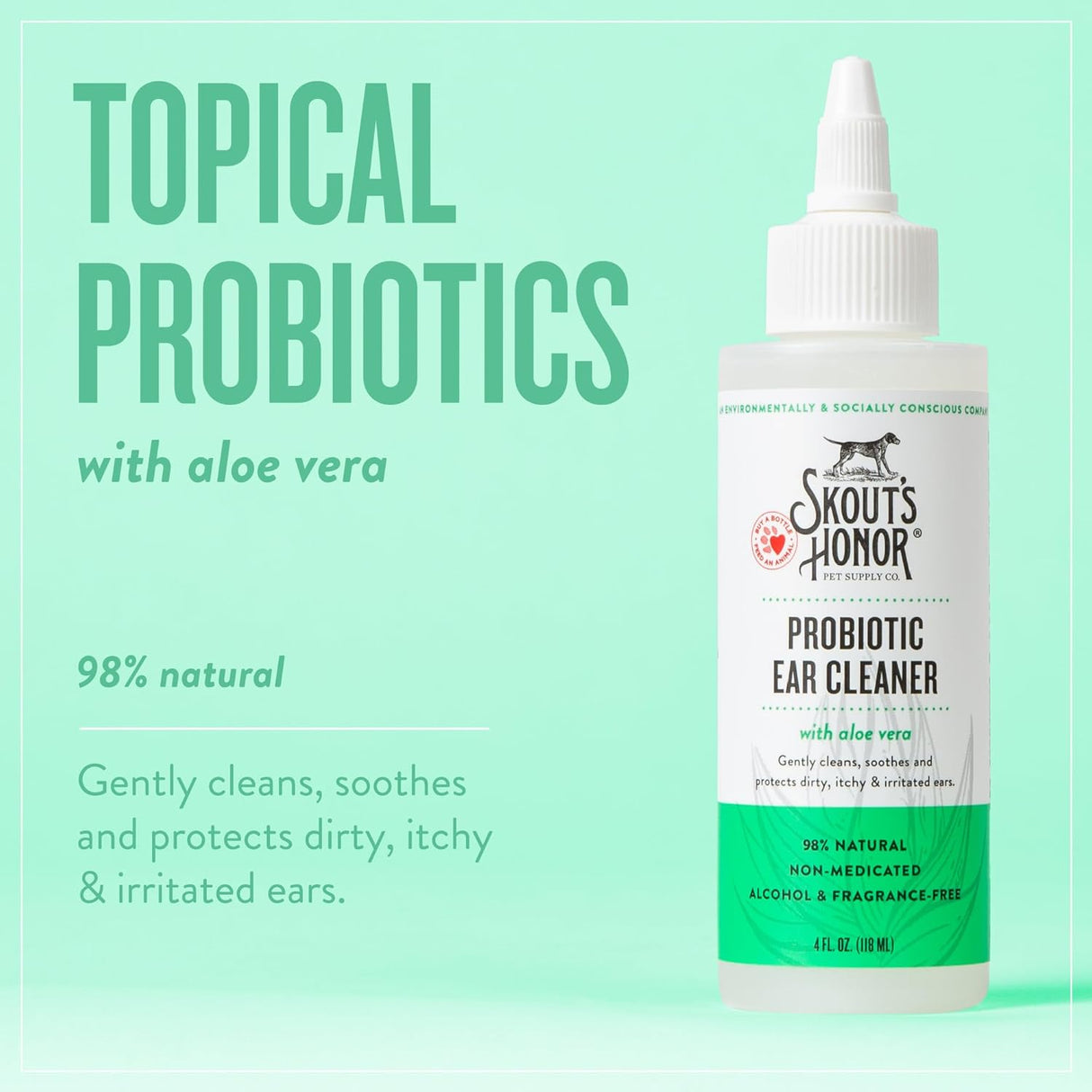 SKOUT'S HONOR Cat Ear Cleaner Solution with Aloe Vera 118Ml.