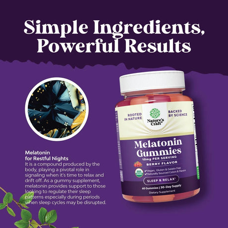 NATURES CRAFT - Natures Craft Organic Melatonin Gummies 10Mg. 60 Gomitas - The Red Vitamin MX - Suplementos Alimenticios - {{ shop.shopifyCountryName }}