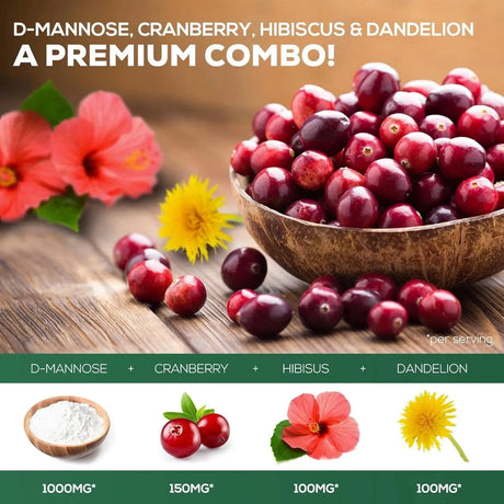 NATURE'S NUTRITION - Nature's Nutrition D-Mannose & Cranberry Extract 1350Mg. 180 Capsulas - The Red Vitamin MX - Suplementos Alimenticios - {{ shop.shopifyCountryName }}