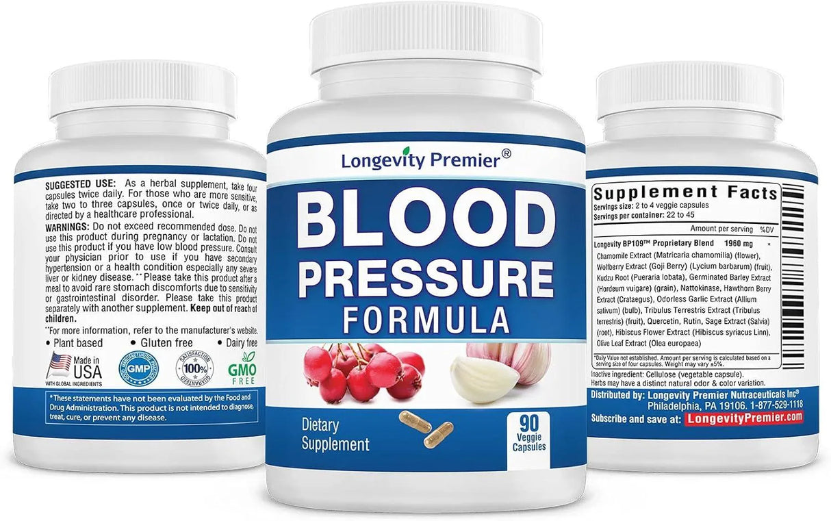 LONGEVITY PREMIER - Longevity Blood Pressure Formula 90 Capsulas 2 Pack - The Red Vitamin MX - Suplementos Alimenticios - {{ shop.shopifyCountryName }}