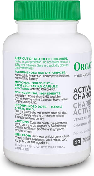 ORGANIKA Activated Charcoal 90 Capsulas