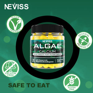 NEVISS Sugar Free Algae Calcium Gummies 600Mg. 60 Gomitas