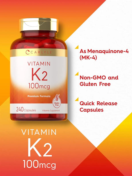CARLYLE - Carlyle Vitamin K2 100mcg 240 Capsulas - The Red Vitamin MX - Suplementos Alimenticios - {{ shop.shopifyCountryName }}