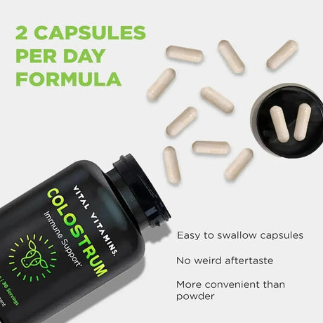 VITAL VITAMINS - Vital Vitamins Colostrum 60 Capsulas - The Red Vitamin MX - Suplementos Alimenticios - {{ shop.shopifyCountryName }}