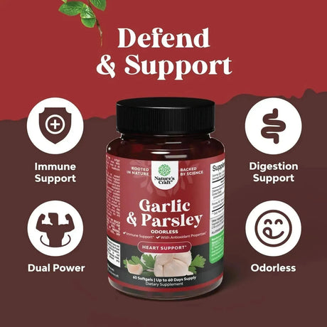 NATURES CRAFT - Natures Craft Super Concentrated Odorless Garlic with Parsley 60 Capsulas Blandas - The Red Vitamin MX - Suplementos Alimenticios - {{ shop.shopifyCountryName }}