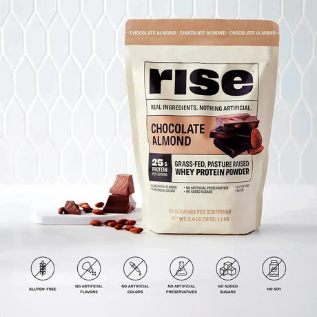 RISE - Rise Whey Protein Powder Grass Fed Chocolate Almond 1.1 Kg. - The Red Vitamin MX - Suplementos Alimenticios - {{ shop.shopifyCountryName }}