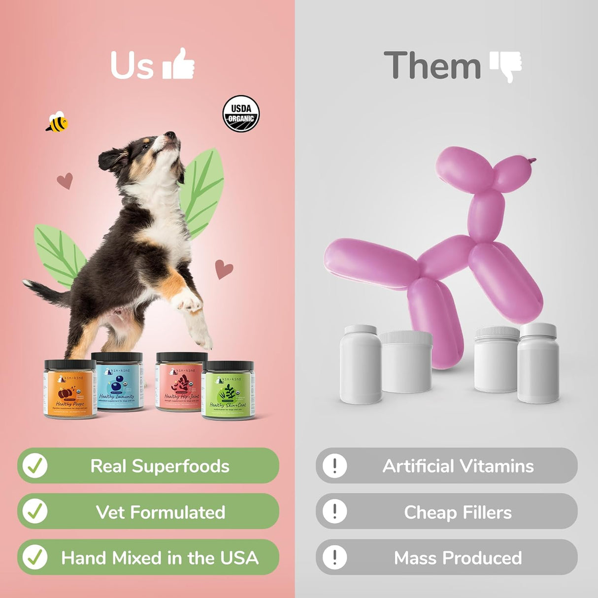 kin+kind Healthy Immunity Dog Supplement Powder 226Gr.